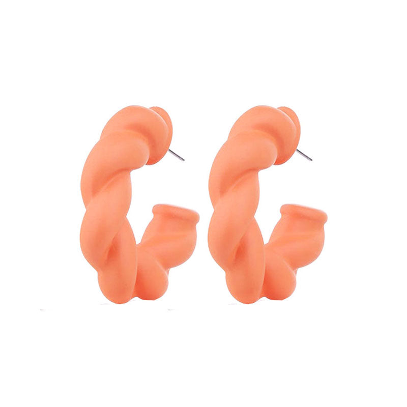 1 Pair Simple Style C Shape Twist Arylic Ear Studs