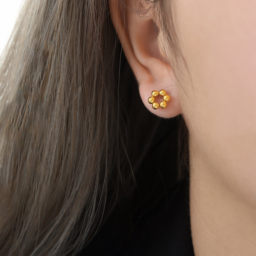 1 Pair Basic Simple Style Geometric Plating Titanium Steel 18k Gold Plated Ear Studs