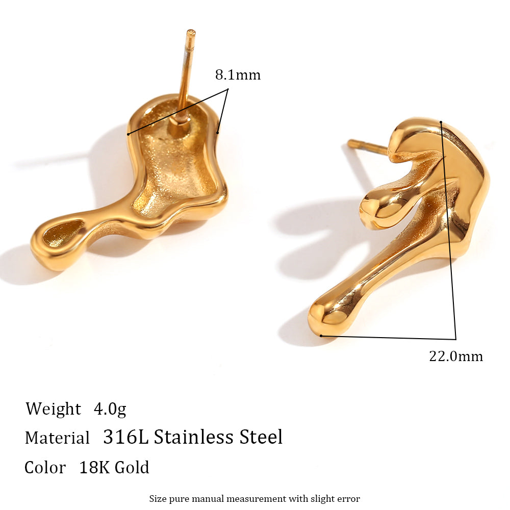 1 Pair Simple Style Classic Style Solid Color Plating Stainless Steel Rhinestones 18k Gold Plated Ear Studs