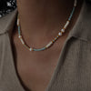 Fairy Style Sweet Korean Style Geometric Freshwater Pearl Glass Titanium Steel Plating 18k Gold Plated Women's Necklace