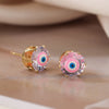 1 Pair Elegant Simple Style Commute Devil's Eye Enamel Plating Inlay Copper Zircon 18k Gold Plated Ear Studs