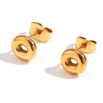 1 Pair Basic Classic Style Letter Plating Stainless Steel 18k Gold Plated Ear Studs