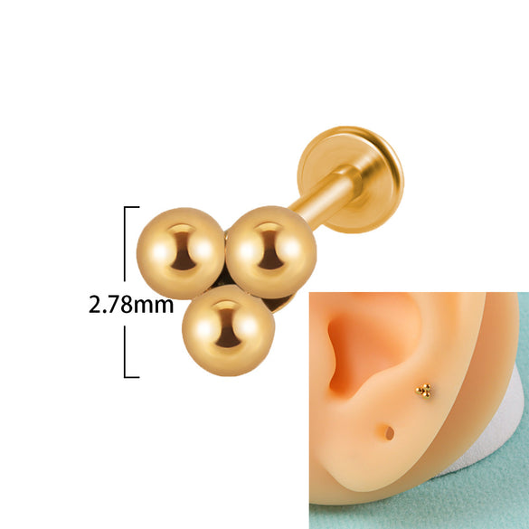 Casual Elegant Simple Style Geometric Stainless Steel Plating Inlay Zircon Lip Stud