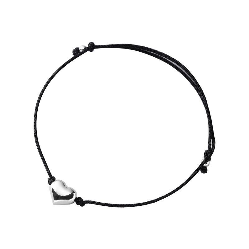 Simple Style Heart Shape Sterling Silver Rope Bracelets