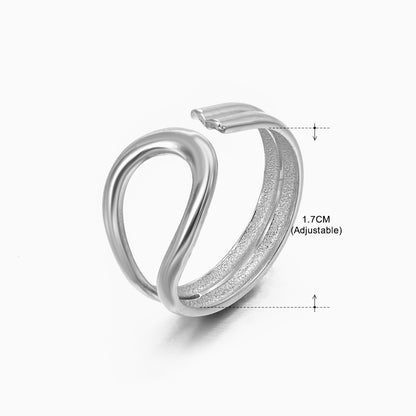 Basic Classic Style Geometric Leaf Stainless Steel Plating Open Rings