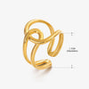 Retro Geometric Stainless Steel Plating Open Rings