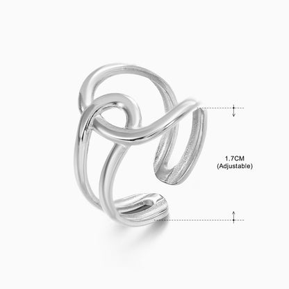 Retro Geometric Stainless Steel Plating Open Rings