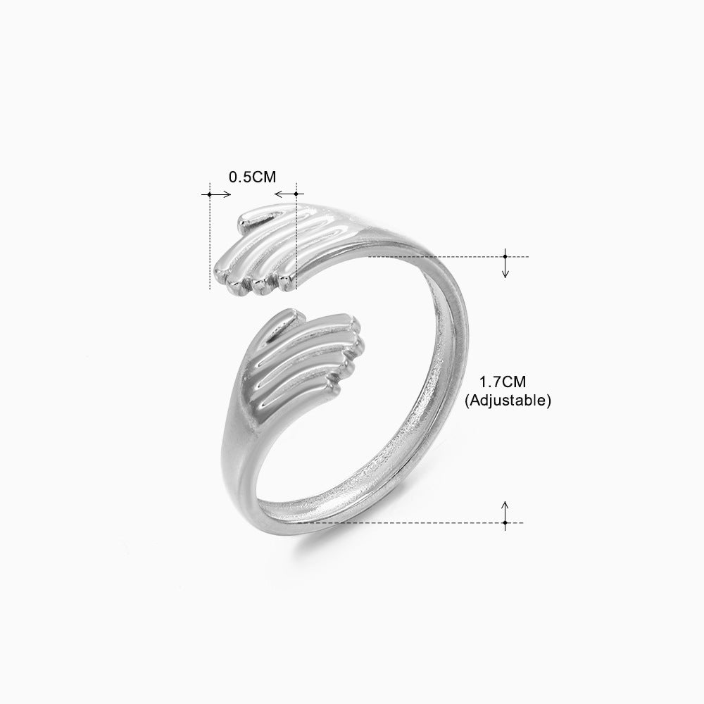 Retro Geometric Stainless Steel Plating Open Rings