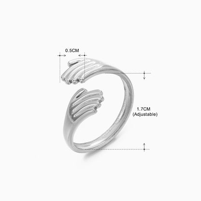 Retro Geometric Stainless Steel Plating Open Rings