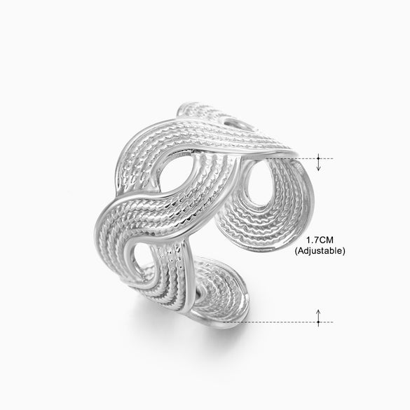 Retro Geometric Stainless Steel Plating Open Rings