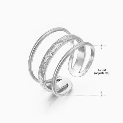 Retro Geometric Stainless Steel Plating Open Rings