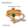 Ig Style Retro Streetwear Cross Stainless Steel Plating Inlay Artificial Gemstones 18k Gold Plated Rings