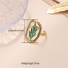 Cute Pastoral Oval Flower Stainless Steel Plating 18k Gold Plated Open Rings