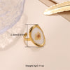 Cute Pastoral Oval Flower Stainless Steel Plating 18k Gold Plated Open Rings