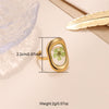 Cute Pastoral Oval Flower Stainless Steel Plating 18k Gold Plated Open Rings