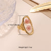 Cute Pastoral Oval Flower Stainless Steel Plating 18k Gold Plated Open Rings