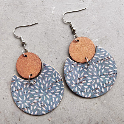 1 Pair Simple Style Leaves Wood Leather Drop Earrings