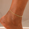 Shiny Solid Color Rhinestones Alloy Wholesale Anklet