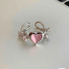 Retro Star Heart Shape Alloy Irregular Inlay Artificial Gemstones Women's Rings