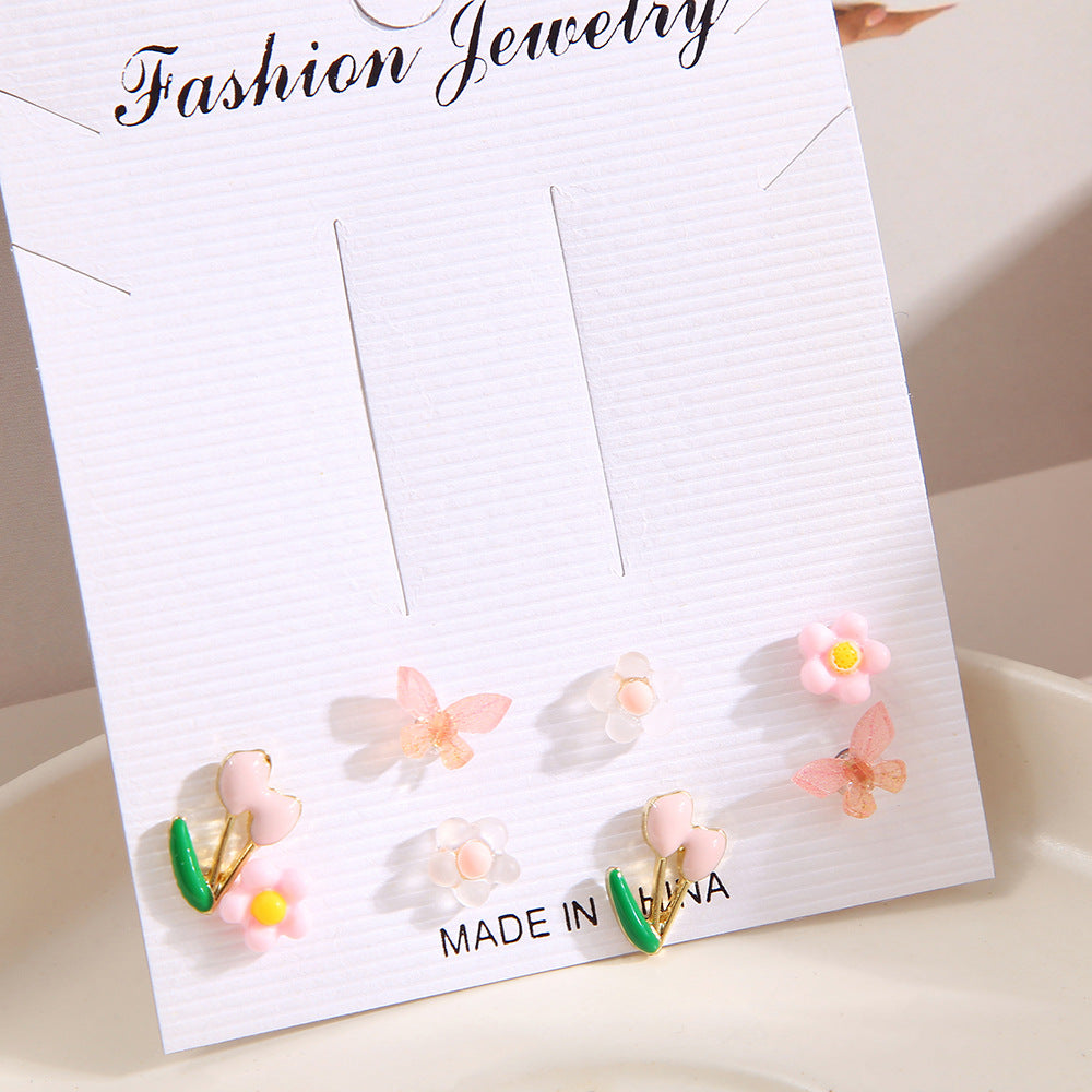 1 Set Ig Style Sweet Leaf Fruit Flower Epoxy Alloy Plastic Resin Ear Studs