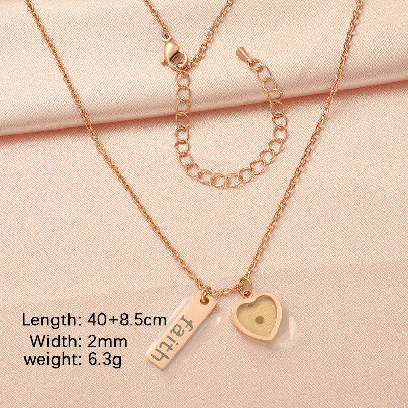 Sweet Letter Heart Shape Stainless Steel Plating Gold Plated Silver Plated Pendant Necklace