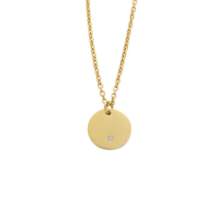 Classic Style Commute Round Stainless Steel Plating Gold Plated Silver Plated Pendant Necklace