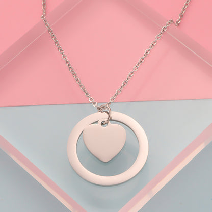 Simple Style Classic Style Heart Shape Stainless Steel Gold Plated Silver Plated Pendant Necklace In Bulk