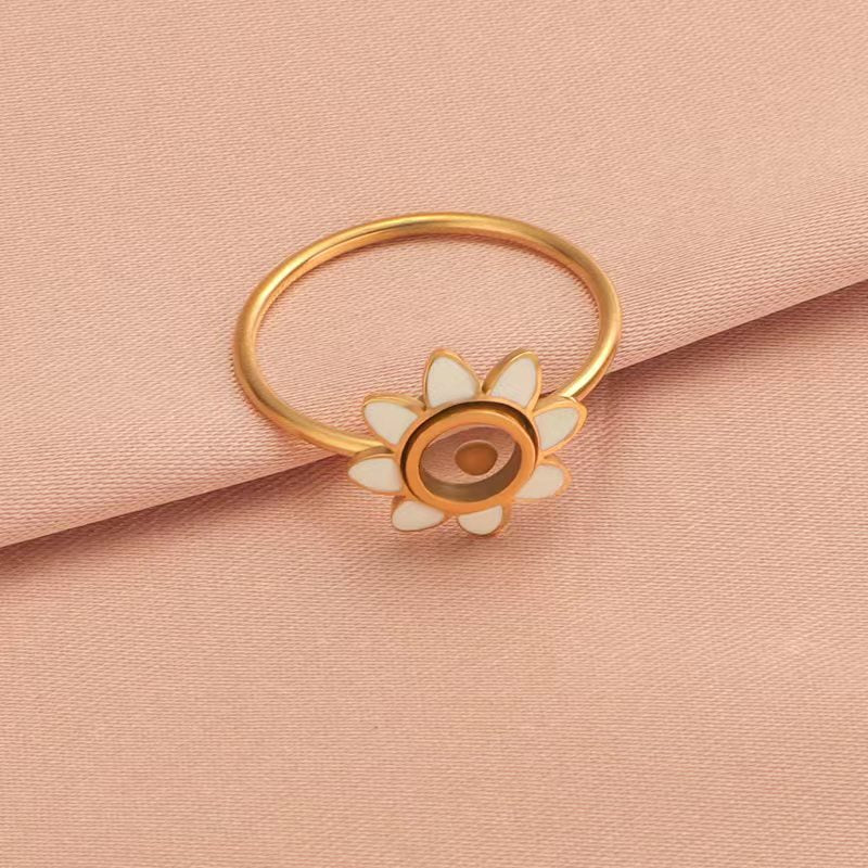 Ig Style Flower Stainless Steel Gold Plated Silver Plated Rings