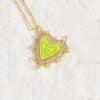 Lady Classic Style Streetwear Heart Shape Copper Enamel Plating 14k Gold Plated Pendant Necklace