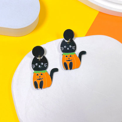 1 Pair Hip-hop Streetwear Halloween Pattern Arylic Drop Earrings