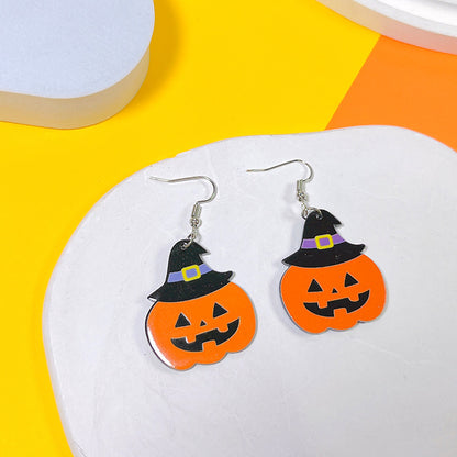 1 Pair Hip-hop Streetwear Halloween Pattern Arylic Drop Earrings