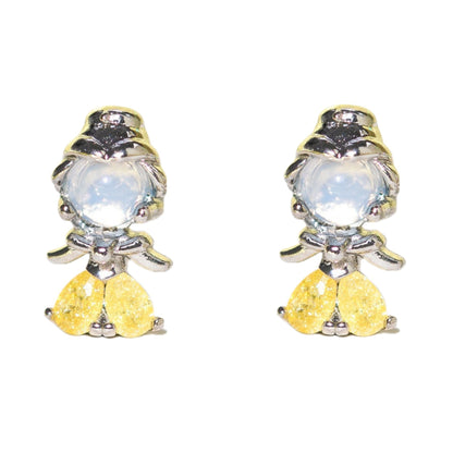 1 Pair Princess Cute Modern Style Cartoon Character Inlay Copper Zircon Ear Studs