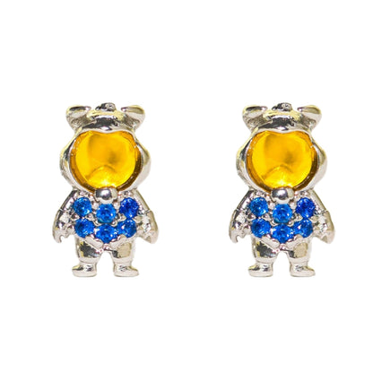 1 Pair Princess Cute Modern Style Cartoon Character Inlay Copper Zircon Ear Studs