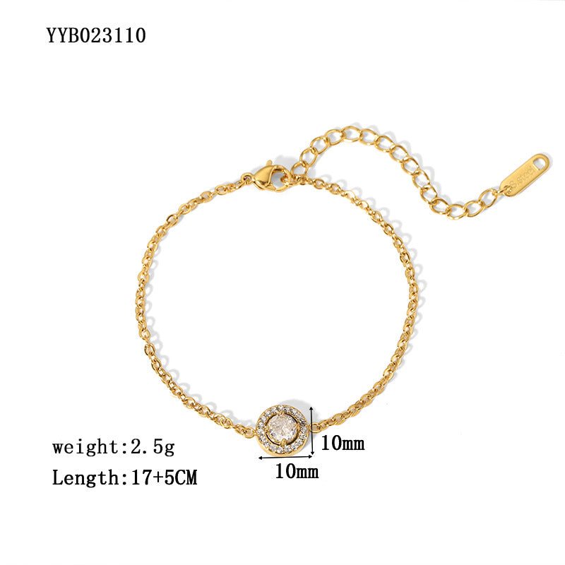 Modern Style Butterfly Stainless Steel Plating Inlay Rhinestones 18k Gold Plated Bracelets