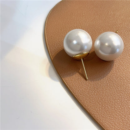 1 Pair Elegant Lady Geometric Plating Imitation Pearl Ear Studs