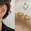 1 Pair Modern Style Korean Style Moon Heart Shape Butterfly Inlay Brass Zircon Drop Earrings