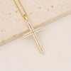 Commute Cross Copper Inlay Zircon Pendant Necklace