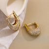 1 Pair Simple Style Commute U Shape Plating Inlay Copper Zircon 18k Gold Plated Earrings