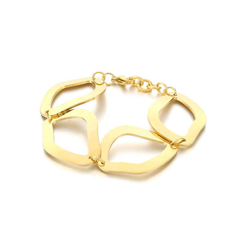 Simple Style Portrait Heart Shape Stainless Steel Charm Plating 18k Gold Plated Bracelets