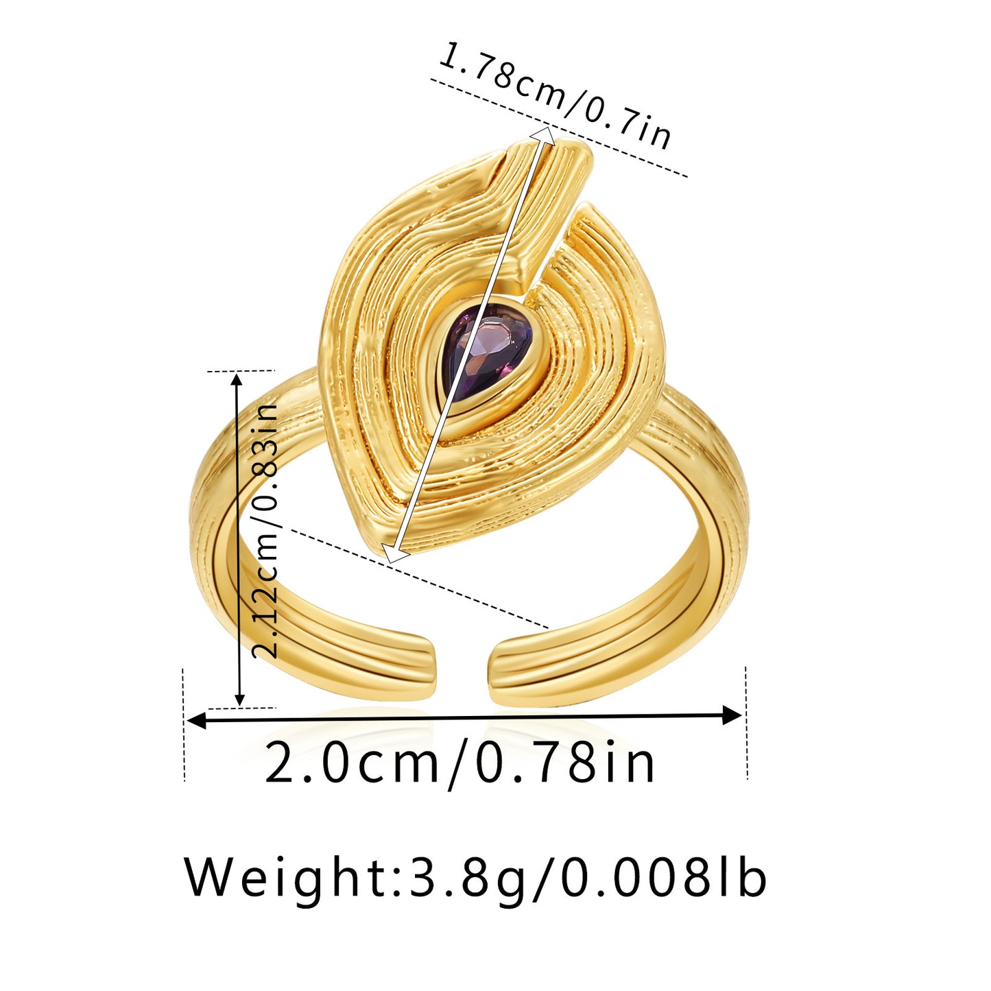 Streetwear Heart Shape Flower Copper Inlay Zircon Open Rings