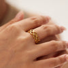 Ig Style Solid Color Stainless Steel Plating 18k Gold Plated Open Rings