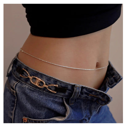 Sexy Solid Color Stainless Steel Women's Waist Chain