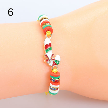 Modern Style Santa Claus Alloy Enamel Women's Bracelets Necklace