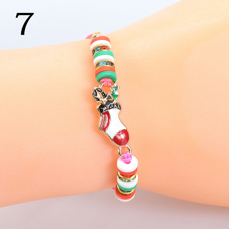 Modern Style Santa Claus Alloy Enamel Women's Bracelets Necklace