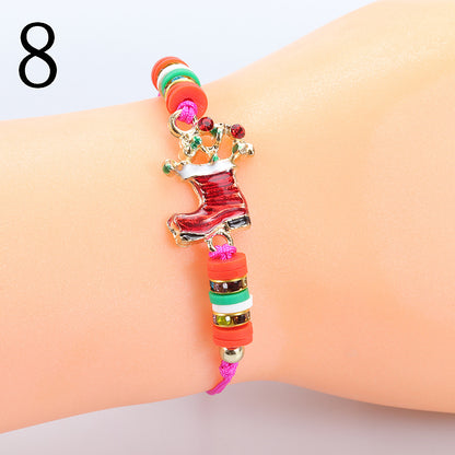 Modern Style Santa Claus Alloy Enamel Women's Bracelets Necklace