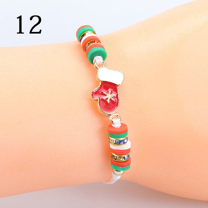 Modern Style Santa Claus Alloy Enamel Women's Bracelets Necklace