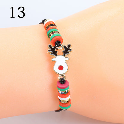 Modern Style Santa Claus Alloy Enamel Women's Bracelets Necklace