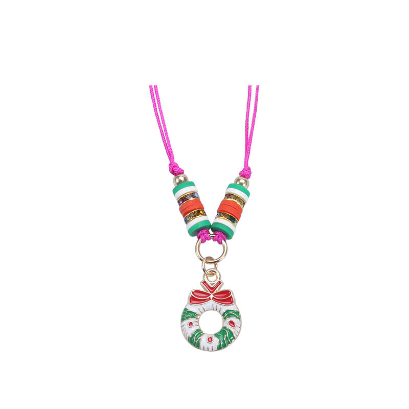 Modern Style Santa Claus Alloy Enamel Women's Bracelets Necklace