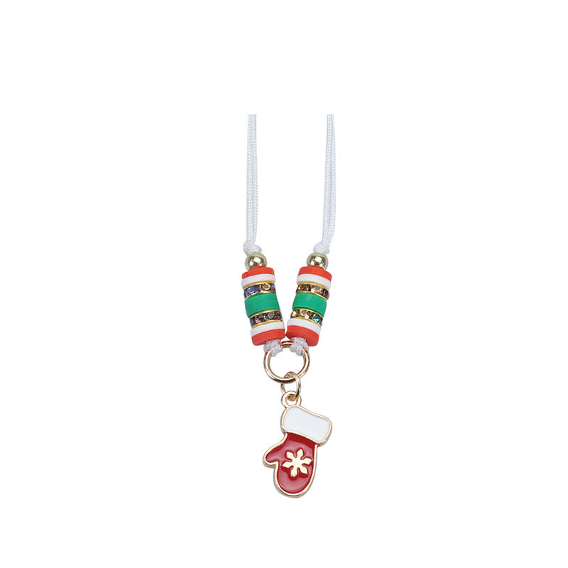 Modern Style Santa Claus Alloy Enamel Women's Bracelets Necklace