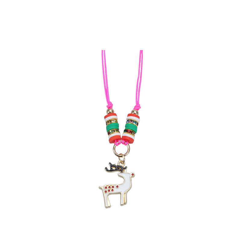 Modern Style Santa Claus Alloy Enamel Women's Bracelets Necklace